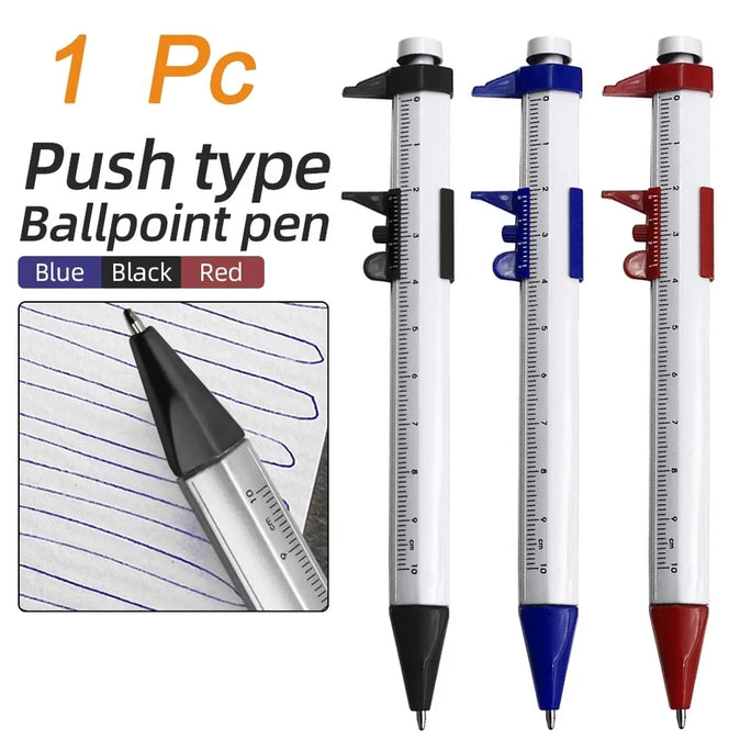01 pc Multifunctional Unisex Ink Pen Vernier Calipers Ballpoint Peninsula Stationery Perimeter Calipers Practical Portable Tools 0.5 m