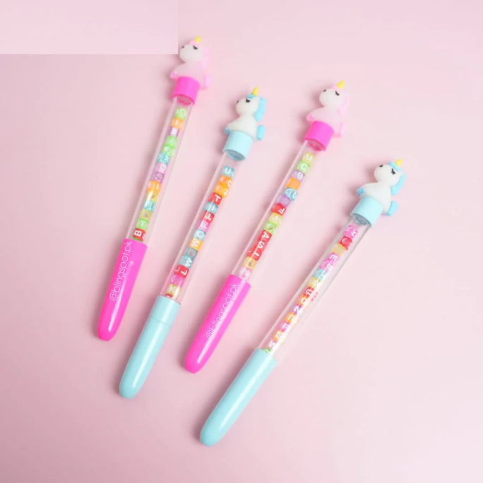1 Pc Gel Pens Writing Pens Alphabetical Gel Pens Unicorn and Oether Characters Shaped Pens Stationery Cartoon Pen The Sign Portable Pupils Plastic