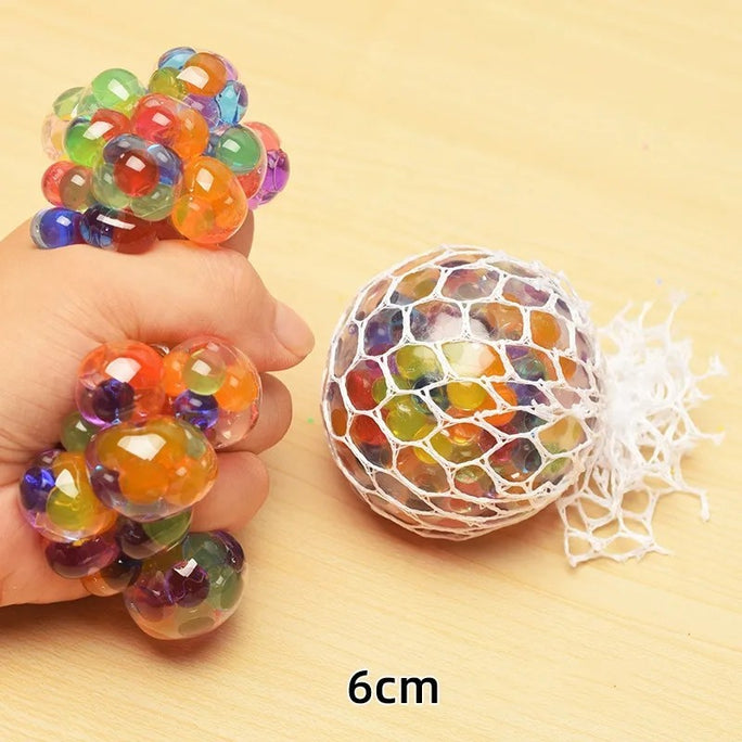 1 Ball Magic Colour Changeable Grape Mesh Squish Ball Stress Release Playing Toy