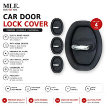 Car Door Lock Cover Pack of 4 - Silicone Door Striker Protector, Dust & Rust Proof, Anti-Noise Door Latch Cover - Black No Ratings