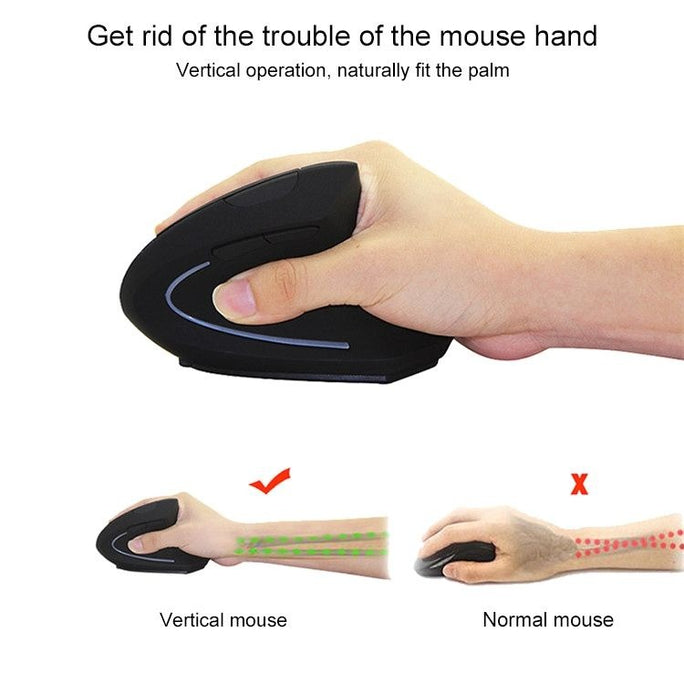 Vertical Ergonomic Wireless Gaming Mouse 2.4G Silent Optical Mouse with 6