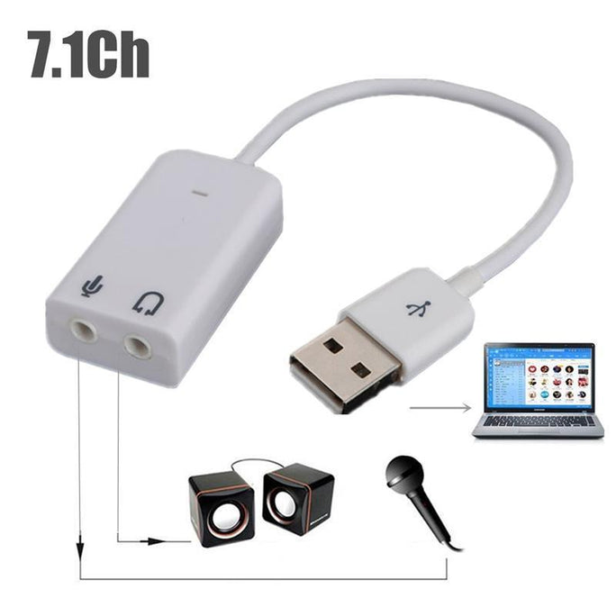 7.1 Channel USB Sound Card | External Audio Adapter with Mic 5Hv2 for PC Laptop