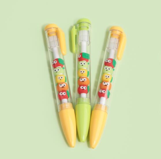 01Pc Hi-High Replacement Gel Pen Set, Ballpoint Pen, 0.02 inch (0.5 mm), Cute, Korean Stationery, Present, Matching, Children, Mascot, Interchangeable (Fruit Cube)