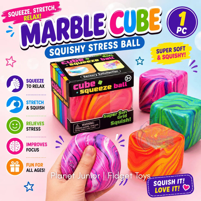 1pc Cube Stress Cube Squishy Stress Balls for Adults Kids Fidget Toy for Your Best Mellow and Chill -Ice Cubes-Square Shape with Filling in Pink Purple Blue etc