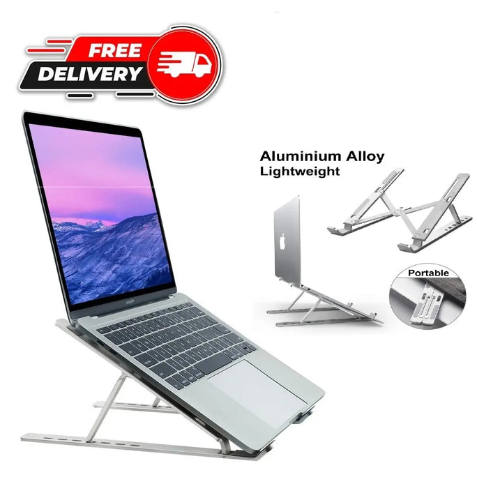 Foldable Adjustable Aluminum Laptop Stand | Portable Desktop Holder with