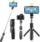 R1s Bluetooth Selfie Sticks with Remote and Selfie Light 3-in-1 Multifunctional Selfie Stick Tripod Stand Mobile Stand Compatible with All Phones 360° Rotation Long Selfie Stick with LED Fill Light