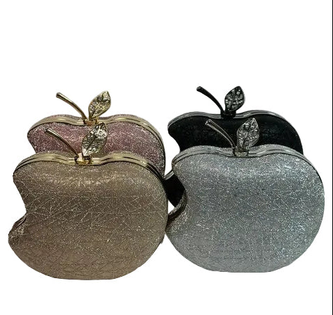 Apple Shape Evening Clutch Bag for Women - Elegant Fancy Party & Wedding Purse