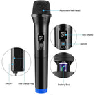 LT-125 2x Universal Wireless Microphone Professional Handheld Mic System +