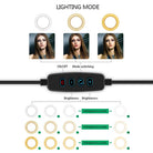 HX-260 26cm 10 Inch Round Ring Light Selfie Stick For YouTube TikTok Insta