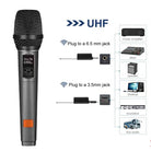 Wireless Single Microphone 2-in-1 | Wired & Wireless Karaoke Mic | Professional