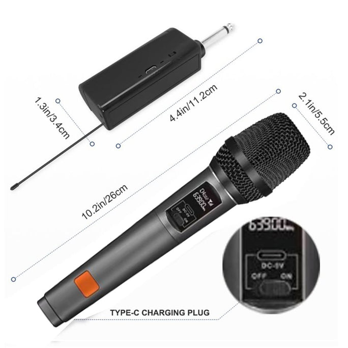 Wireless Single Microphone 2-in-1 | Wired & Wireless Karaoke Mic | Professional