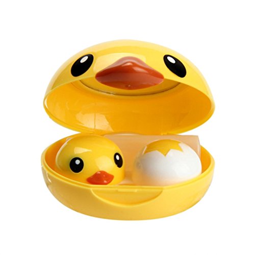 Cute Duck Popular Mini Contact Lens Case Box Travel Kit Easy Carry Mirror Container Contact Travel Kit Eye Care Kit
