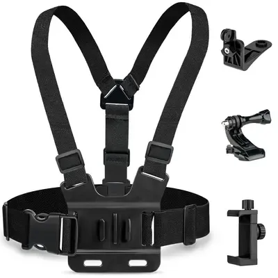 PLOKAMA CX10 Action Camera & Phone Chest Mount | 360° Adjustable Harness for