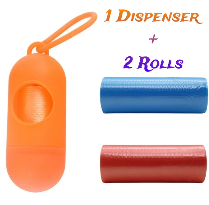 01 Dispenser + 02 Rolls Disopsable Baby Diapers Bag Box Kit Portable Baby Diapers Platics Bags Pet Waste Bag Box Kit Portable Baby Diapers Platics Bags Rubbish Bags Garbage Bag Removable Box Nappy Bag with Rope/hooks