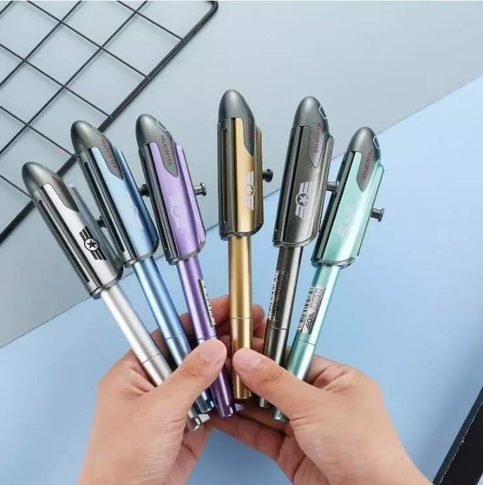 01 pc Creative Helicopter Metal Gel Pen 0.5mm Writing Novelty Kids Toys Stationery