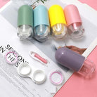 Contact Lens Pill Shape Case High Quality Travel Kit Design Travel Portable Solid Color Lens Cover Container Beauty Pupil Storage Soaking Box Eyewear Accessories