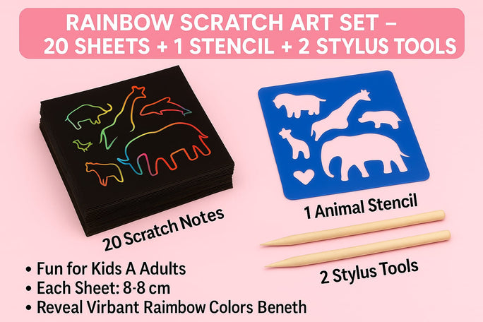 Dazzling Rainbow Scratch Notes Painting Parent Child Interactive Toys Note Cards Handmade Painting