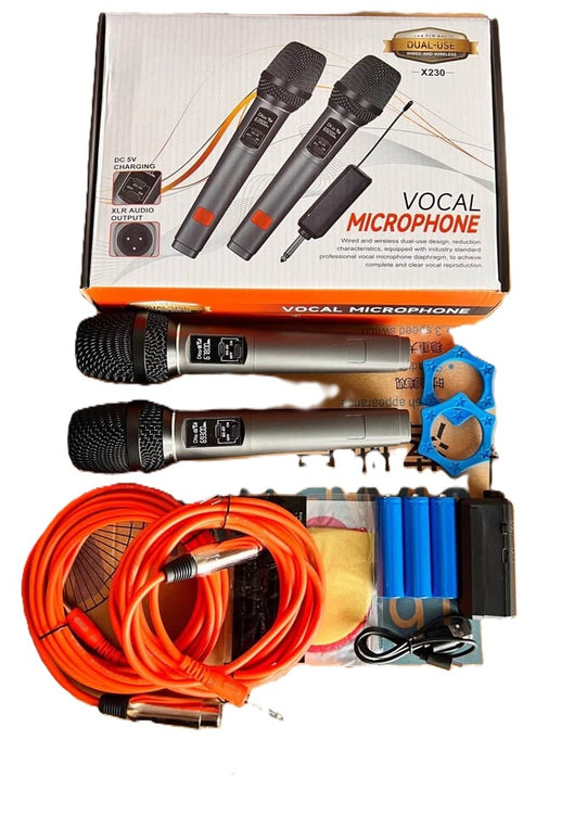X230 Dual Professional Wireless Microphone | Rechargeable UHF Mic System with