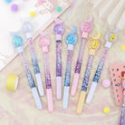 01 Pc LIQUID GLITTER Buttrefly BALL POINT GLITTER GEL PEN Fairy Stick Ballpoint Pen Glitter Liquid Sand Pen Bling Rainbow Dynamic Crystal Ball Pen Gel Ink Pen Student Pen Rollerball Pens for Women Girl Gift Stationery School Office Supplies