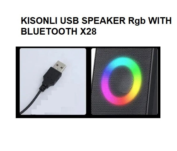 KISONLI USB SPEAKER WITH BLUETOOTH X28 - RGB Wired Computer Desktop