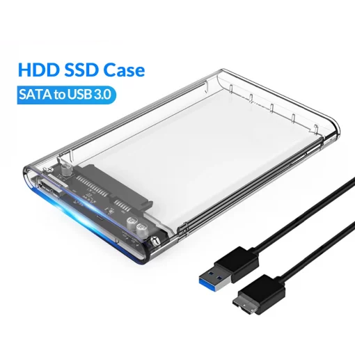 USB 3.0 Transparent HDD Enclosure 2.5" | External Hard Drive Case for SATA