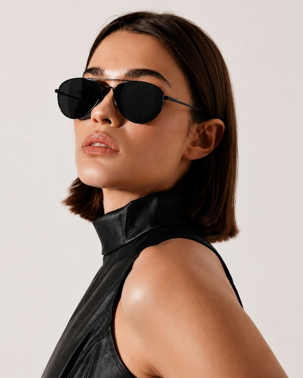 Rave Aero Black Aviator Sunglasses