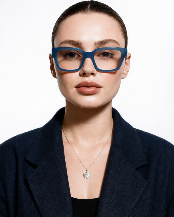 Rave Aqua Blue Square Frame Eyeglasses