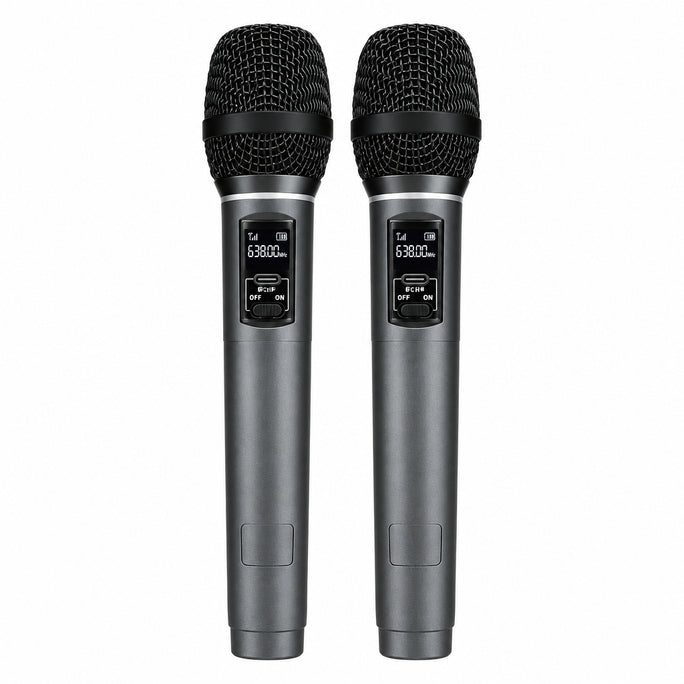X230 Dual Professional Wireless Microphone | Rechargeable UHF Mic System with