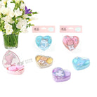 Cute Style Pocket Mini Contact Lens Case Travel Kit Heart Shape | With Stick Tweezer Container