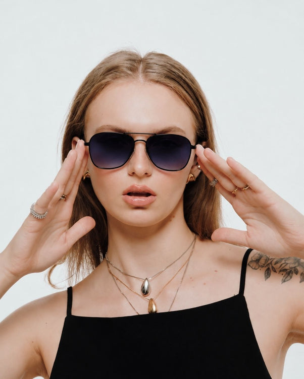 Rave Nova Black Gradient Aviator Sunglasses