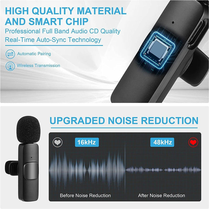 K35 3.5mm Wireless Microphone | Mini Collar Lavalier Mic Plug & Play Audio
