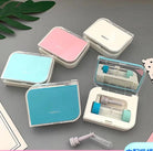 Contact Lens Case High Quality Travel Kit Pattern Travel Portable Solid Color Lens Cover Container Beauty Pupil Storage Soaking Box Eyewear Accessories