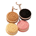 Crochet cute Cookie Oreo circle biscuit pattern fashion handmade Keychain