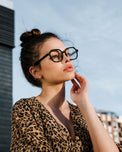 Rave Black Hexa Edge Frame Glasses