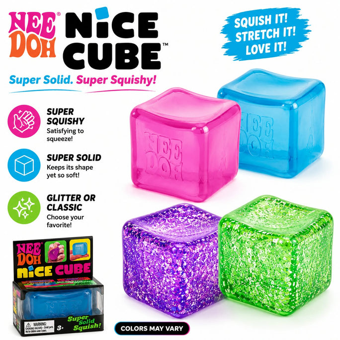 1pc Cube Stress Cube Squishy Stress Balls for Adults Kids Fidget Toy for Your Best Mellow and Chill -Ice Cubes-Square Shape with Filling in Pink Purple Blue etc