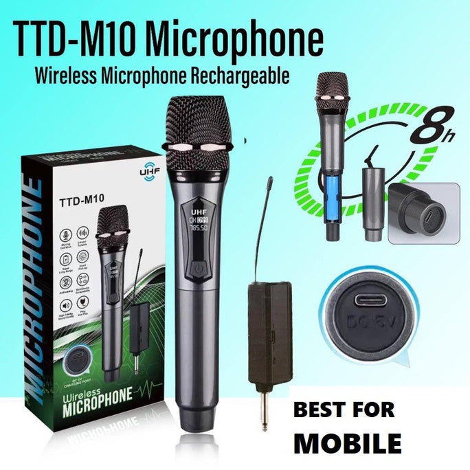 Saeapu TTD-M10 Wireless Microphone System High Fidelity Clear Audio Performance