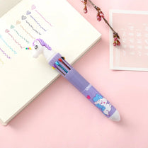 01 Pc Unicorn 10 color Ballpoint Pen for Children's School Office Supplies 0.5mm Push Marker Pen for Cute Korea Kawaii Stationery Gifts