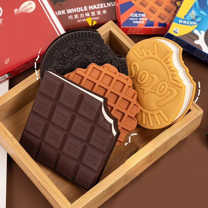 Scented Chocolate / Biscuits Shaped Personal Desk Notepad Memo Book Small Diary Chocolate Biscuits Shape Cover of a Memo pad/Notepad (Chocolate Biscuits Notebook)