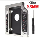 Slim + Fat 2nd HDD Caddy 9.5mm & 12.7Mm SATA 3.0 2.5 SSD Case Second Hard Disk