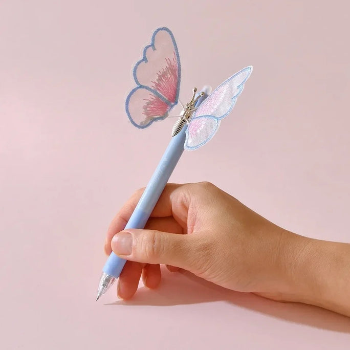 Butterfly Fairy Gel Pen – 1 Pc Rainbow Ink Ballpoint Pen, Cute Fairy Stick Design for Girls, Students, Office & Gift Use