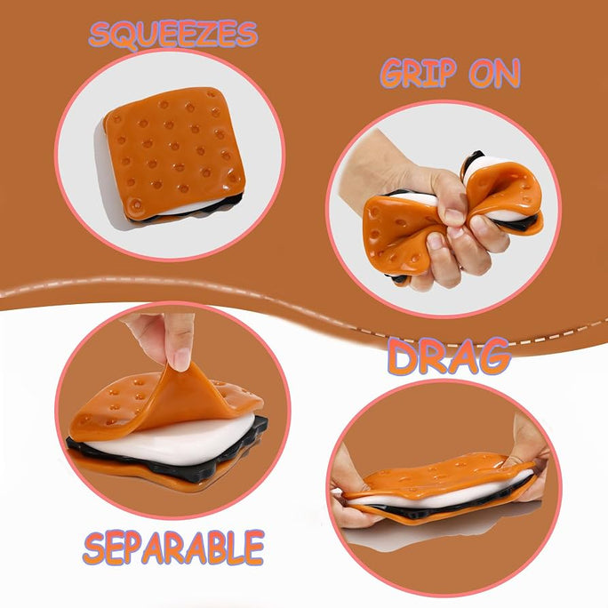 Squishy,Sandwich Dounut Sticky Squishy Toys,Cute Kawaii Squishies,Sticky Squeeze Ball,Jelly Kitty Funny Fidget Toys Novelty Things Suitable for Adults Kids