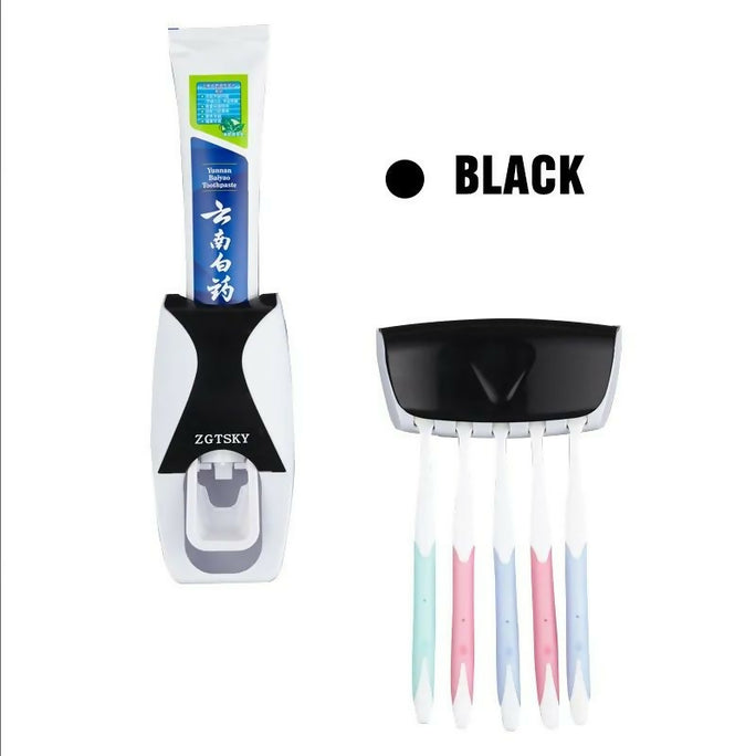 Toothpaste Dispenser Holder For Toothbrush New Automatic Auto Toothpaste Dispenser Bathroom Accessories Mounted Toothpaste Squeezer For Bathroom