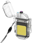 Electric Lighter USB Rechargeable Dual Arc Lighters, Cool Plasma Lighter with Transparent Shell & flash Light