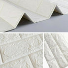 3D Brick Wall Stickers, Self Adhesive Wallpaper Foam Sheet, PE Foam High Quality Brick Wallpaper, Sofa Background Wall Décor, Peel And Stick 3D Art Wall Brick Room Panels For TV Walls – White – 70*77cm