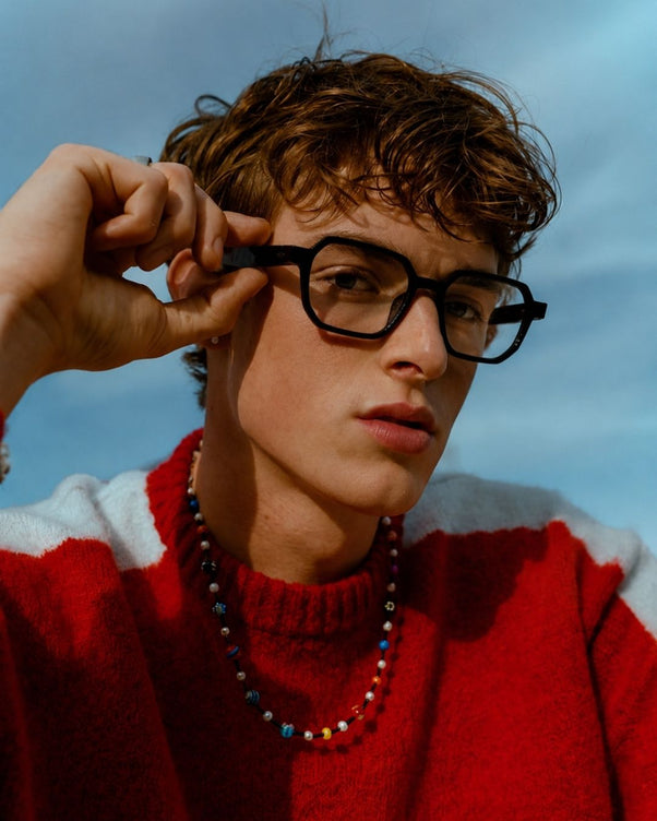Rave Black Hexa Edge Frame Glasses
