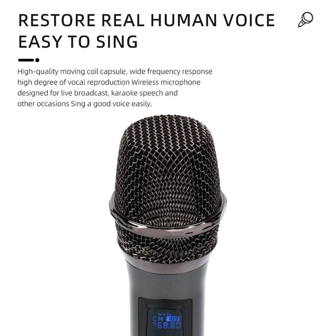 Professional Wireless Handheld Dynamic UHF VHF Microphone | Long-Range Mic for