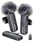 Plokama VM-20 2.4G Wireless Lavalier Microphone Dual 2in1 Plug & Play Mic for
