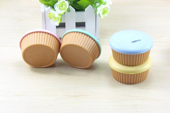 Contact Lens Case Cup Cake Shape Travel Kit Travel Portable Solid Color Lens Cover Container Beauty Pupil Storage Soaking Box Eyewear Accessories