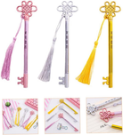 01 Pc Hanging Spike Chinese Knot Key Shape Gel Pen Student Office Stationery Signature Pen