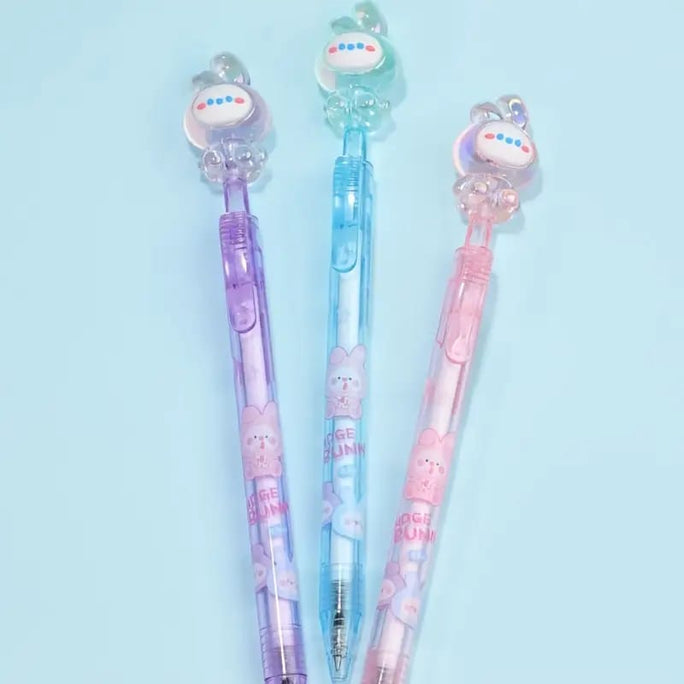 01Pc New Design Crystal Rabbit Bunny Gel Pen 0.5mm Cute Pens for School
